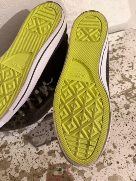 Converse Mid Canvas Men Olive Sneakers  w/Neon Lime  Sole Size 11 main image 9